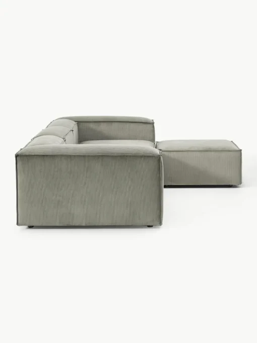Modulaire bank Lennon (4-zits) van corduroy met poef (links/rechts)