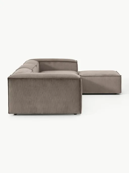 Modulaire bank Lennon (4-zits) van corduroy met poef (links/rechts)