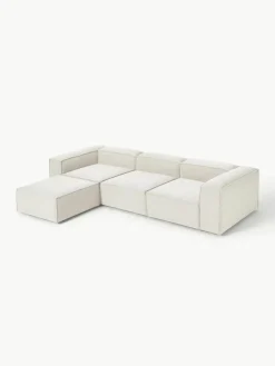 Modulaire bank Lennon (4-zits) uit bouclé met poef (links/rechts)