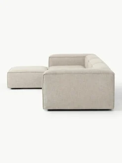Modulaire bank Lennon (4-zits) van linnenmix met poef (links/rechts)