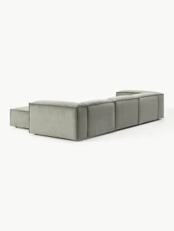 Modulaire bank Lennon (4-zits) van corduroy met poef (links/rechts)