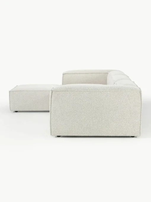 Modulaire bank Lennon (4-zits) uit bouclé met poef (links/rechts)