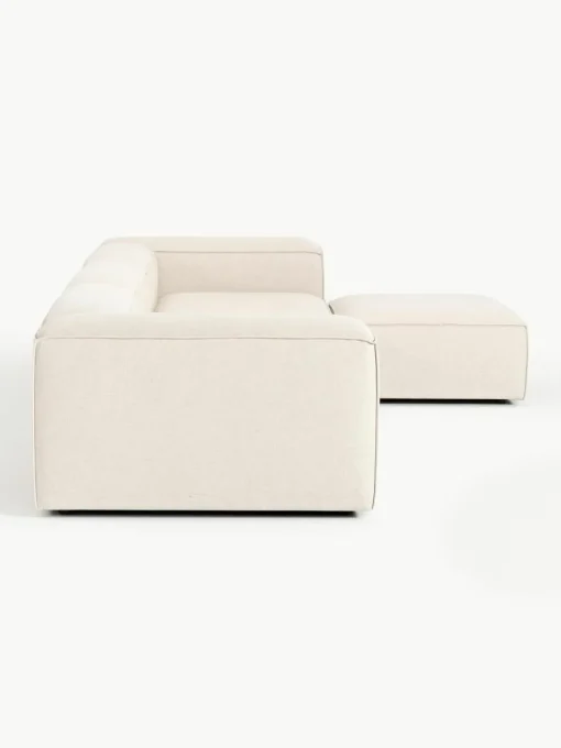 Modulaire bank Lennon (4-zits) van linnenmix met poef (links/rechts)