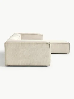 Modulaire bank Lennon (4-zits) van corduroy met poef (links/rechts)