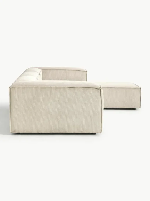 Modulaire bank Lennon (4-zits) van corduroy met poef (links/rechts)