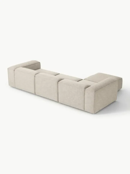 Modulaire bank Lennon (4-zits) van linnenmix met poef (links/rechts)