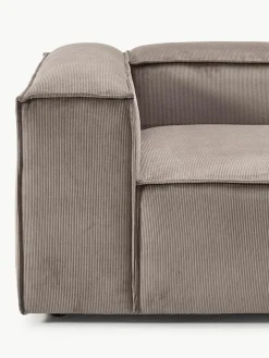 Modulaire bank Lennon (4-zits) van corduroy met poef (links/rechts)