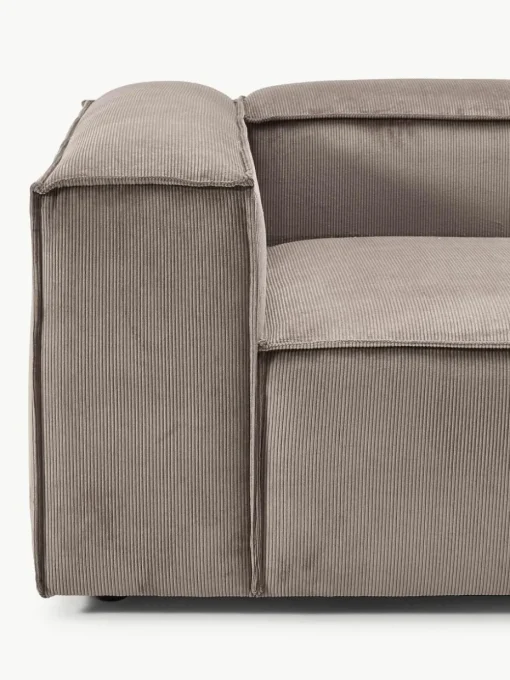 Modulaire bank Lennon (4-zits) van corduroy met poef (links/rechts)