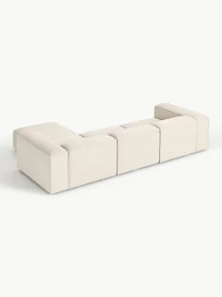Modulaire bank Lennon (4-zits) van linnenmix met poef (links/rechts)