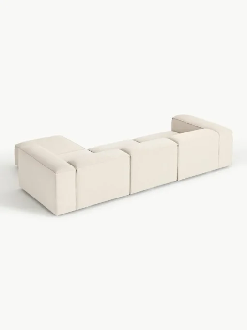 Modulaire bank Lennon (4-zits) van linnenmix met poef (links/rechts)