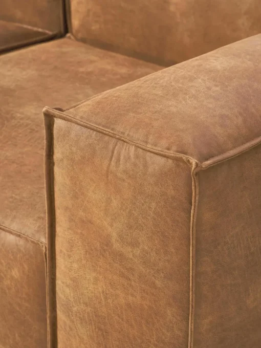 Modulaire bank Lennon (3-zits) van gerecycled leer