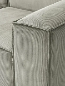 Modulaire bank Lennon (4-zits) van corduroy met poef (links/rechts)
