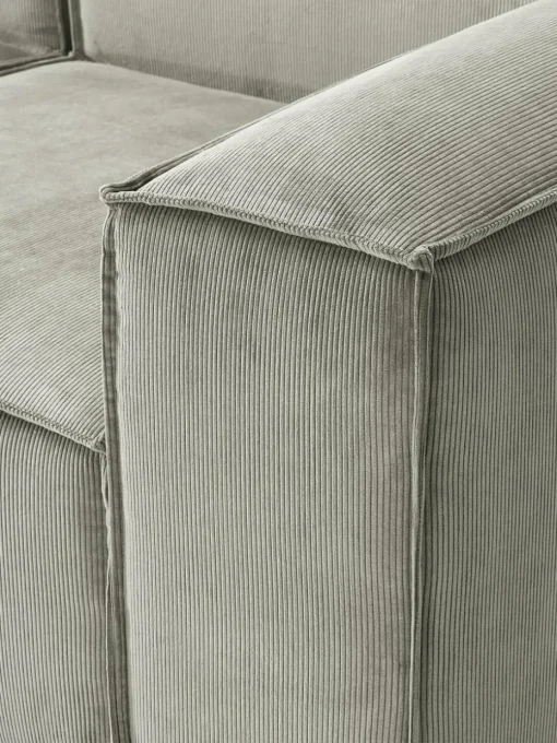Modulaire bank Lennon (4-zits) van corduroy met poef (links/rechts)