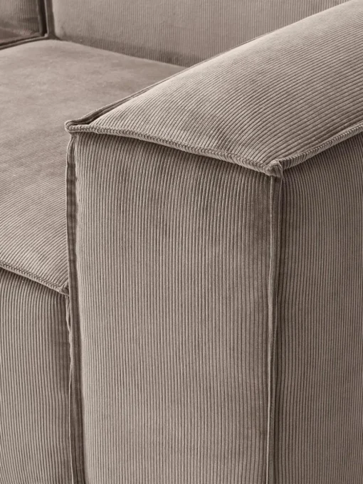 Modulaire bank Lennon (4-zits) van corduroy met poef (links/rechts)
