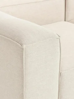 Modulaire bank Lennon (4-zits) van linnenmix met poef (links/rechts)