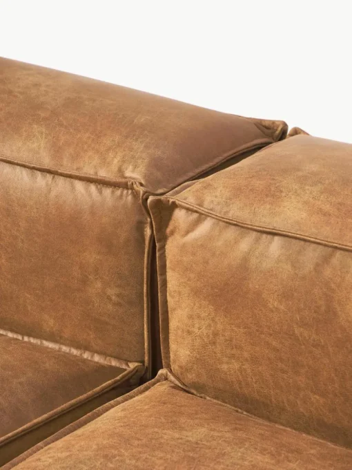 Modulaire bank Lennon (3-zits) van gerecycled leer