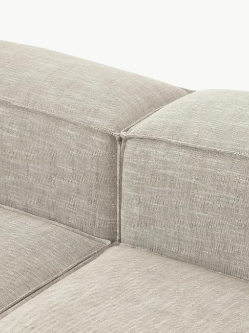 Modulaire bank Lennon (4-zits) van linnenmix met poef (links/rechts)