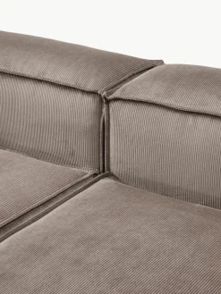 Modulaire bank Lennon (4-zits) van corduroy met poef (links/rechts)