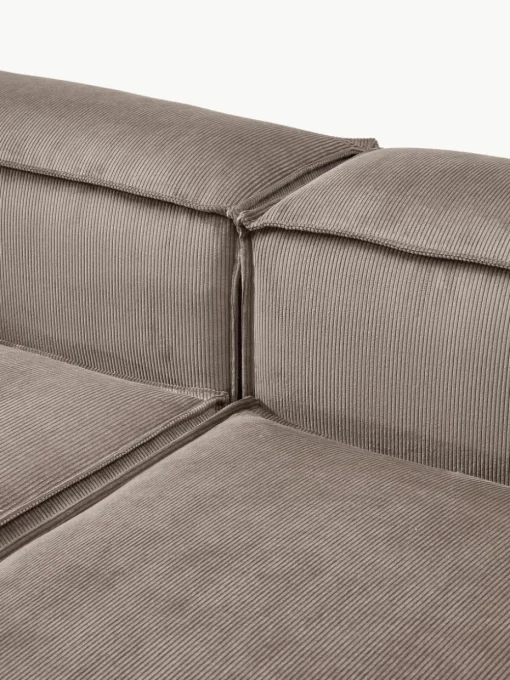 Modulaire bank Lennon (4-zits) van corduroy met poef (links/rechts)