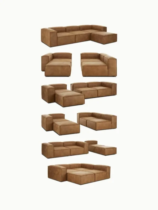 Modulaire bank Lennon (3-zits) van gerecycled leer
