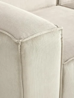 Modulaire bank Lennon (4-zits) van corduroy met poef (links/rechts)