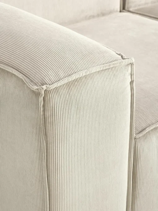 Modulaire bank Lennon (4-zits) van corduroy met poef (links/rechts)