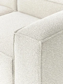 Modulaire bank Lennon (4-zits) uit bouclé met poef (links/rechts)