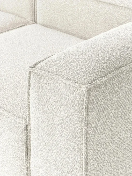 Modulaire bank Lennon (4-zits) uit bouclé met poef (links/rechts)