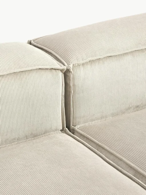 Modulaire bank Lennon (4-zits) van corduroy met poef (links/rechts)