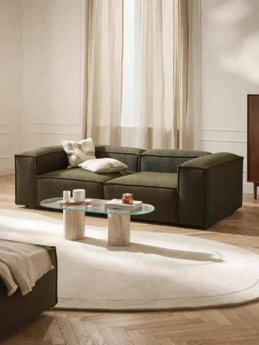 Modulaire bank Lennon (3-zits) uit bouclé
