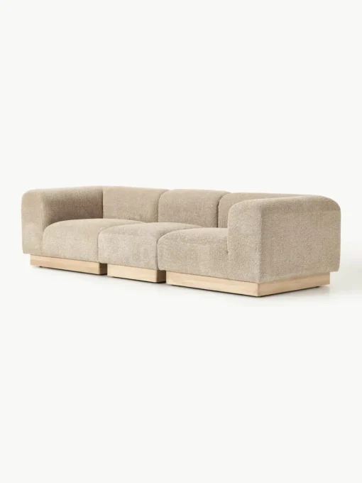 Modulaire bank Natalie (3-zits) van teddy-bouclé