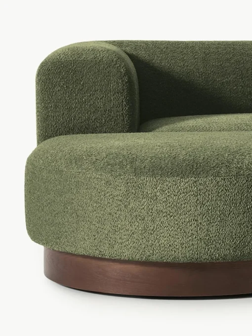 Modulaire bank Natalie (3-zits) van teddy-bouclé met poef