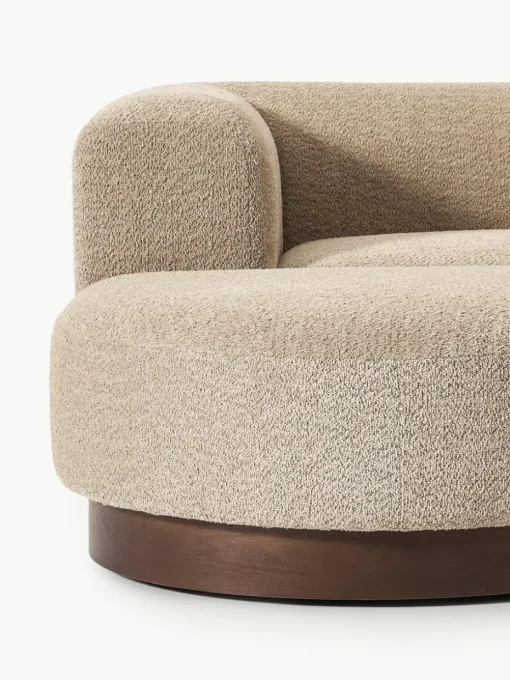Modulaire bank Natalie (3-zits) van teddy-bouclé met poef