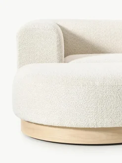 Modulaire bank Natalie (3-zits) van teddy-bouclé met poef