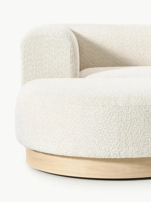 Modulaire bank Natalie (3-zits) van teddy-bouclé met poef