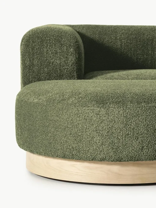 Modulaire bank Natalie (3-zits) van teddy-bouclé met poef