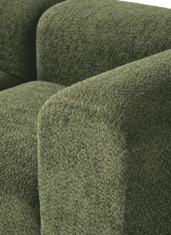 Modulaire bank Natalie (3-zits) van teddy-bouclé met poef