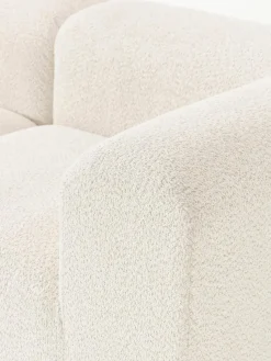 Modulaire bank Natalie (3-zits) van teddy-bouclé met poef