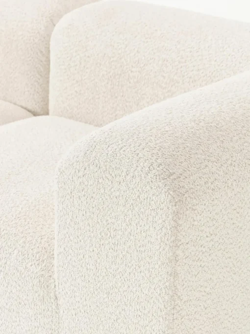 Modulaire bank Natalie (3-zits) van teddy-bouclé met poef