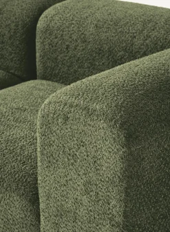 Modulaire bank Natalie (3-zits) van teddy-bouclé met poef
