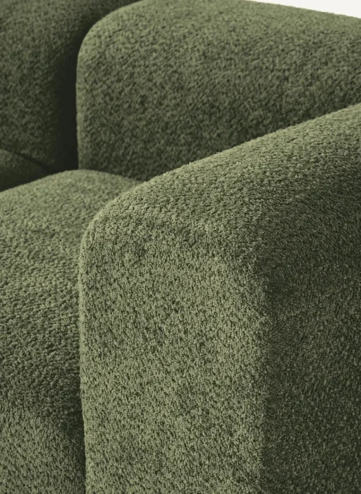 Modulaire bank Natalie (3-zits) van teddy-bouclé met poef