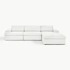 Modulaire bank Russell (4-zits) met poef (links/rechts)