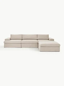 Modulaire bank Russell (4-zits) met poef, met afneembaar hoezen
