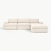 Modulaire bank Russell (4-zits) met poef, met afneembaar hoezen
