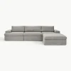 Modulaire bank Russell (4-zits) met poef (links/rechts)