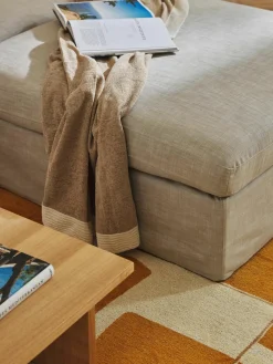 Modulaire bank Russell (4-zits) met poef, met afneembaar hoezen