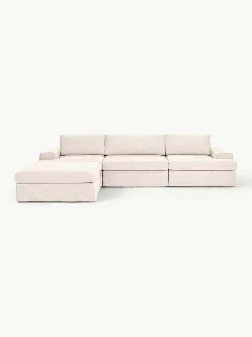 Modulaire bank Russell (4-zits) met poef, met afneembaar hoezen
