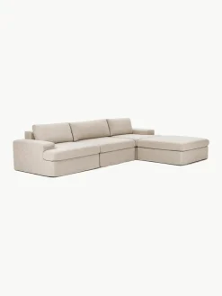 Modulaire bank Russell (4-zits) met poef, met afneembaar hoezen