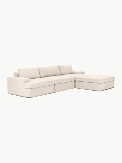 Modulaire bank Russell (4-zits) met poef, met afneembaar hoezen
