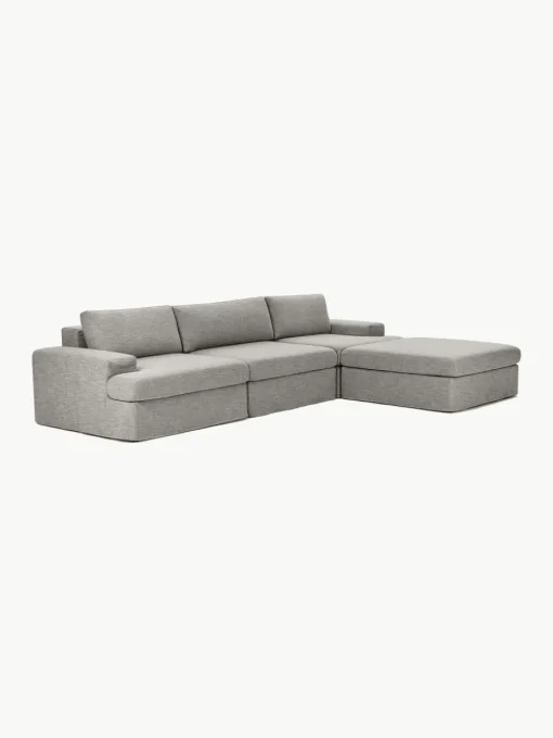 Modulaire bank Russell (4-zits) met poef (links/rechts)